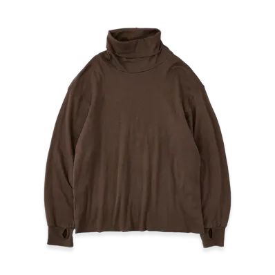 NICENESS Buckley Cotton Cashmere Loose Mock Neck L/S Tee "Beige"