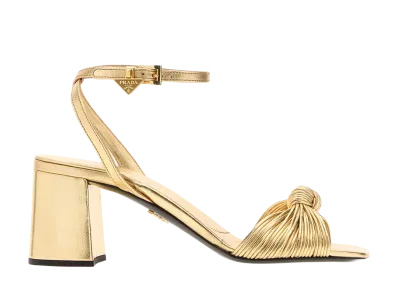 PRADA Women's Mordore Nappa Leather Sandals "Platinum"