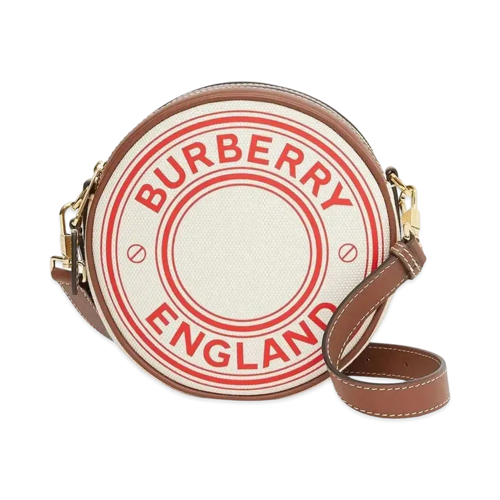 Burberry Louise Canvas Shoulder Bag "Beige/Red"