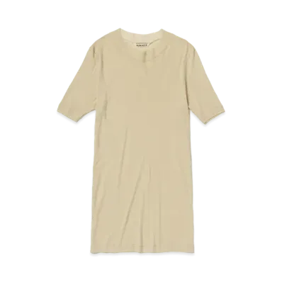 AURALEE Super High Gauge Sheer Rib Tee "Light Beige"