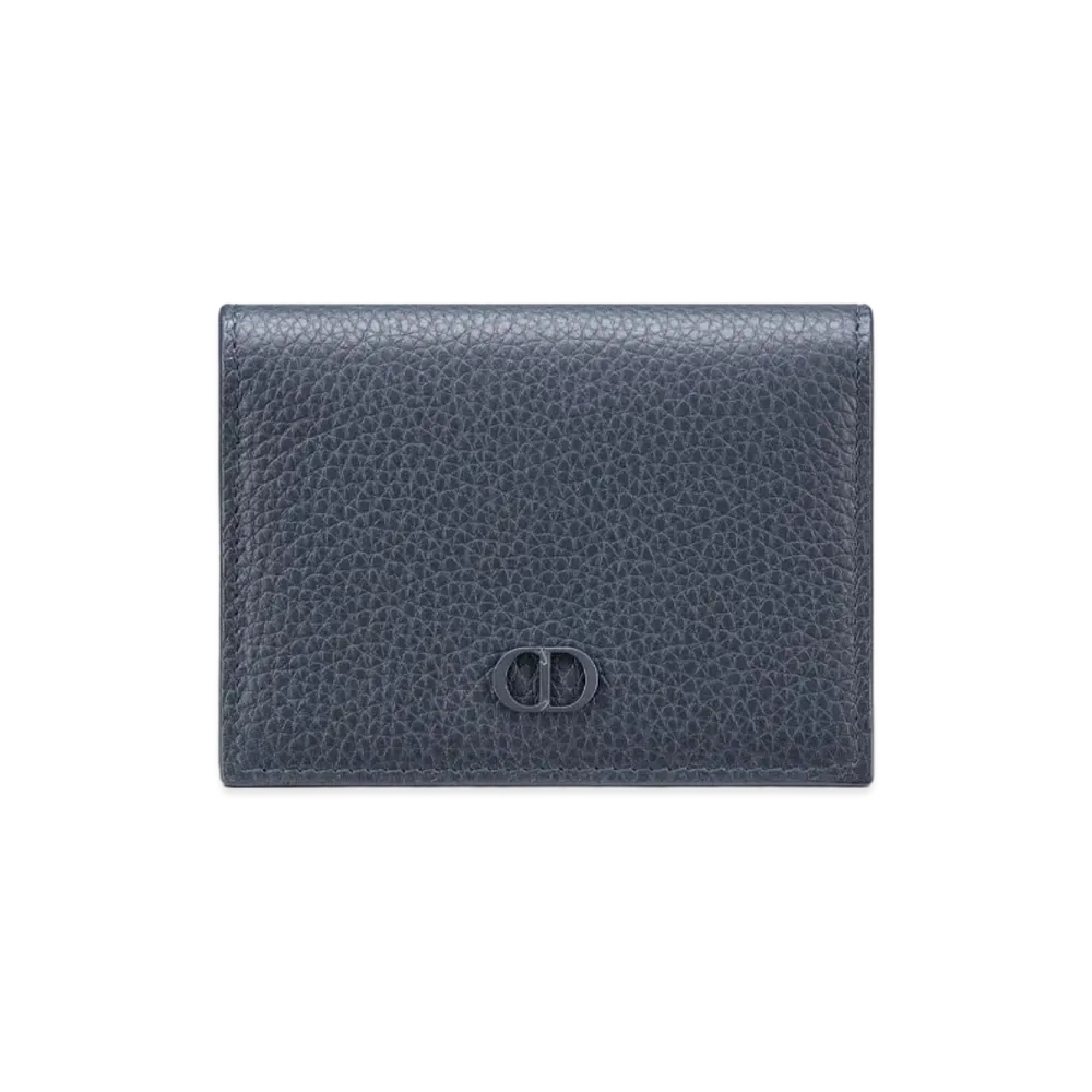 Dior Business Card Holder CD Icon Grained Calfskin "Navy"