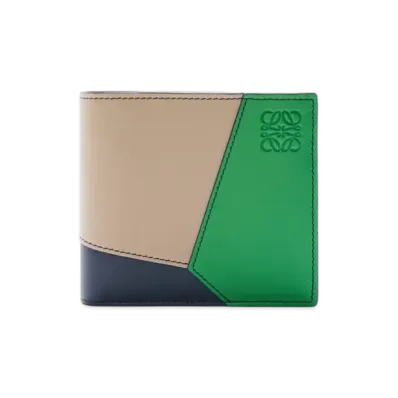 LOEWE Puzzle Bifold Wallet "Sand/Tropical Green"