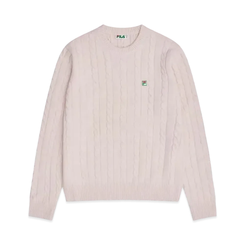 FILA+ Cabled Knitted Crewneck "Pure White"