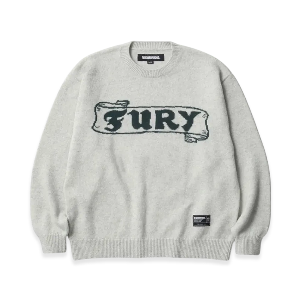NEIGHBORHOOD Intarsia Crewneck Sweater "Oatmeal"