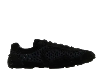 PRADA Women's Suede And Mesh Montecarlo Sneakers "Black"