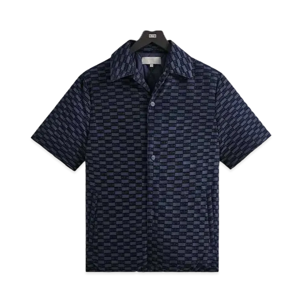Kith Flocked Monogram Puffed Devon Shirt "Nocturnal"
