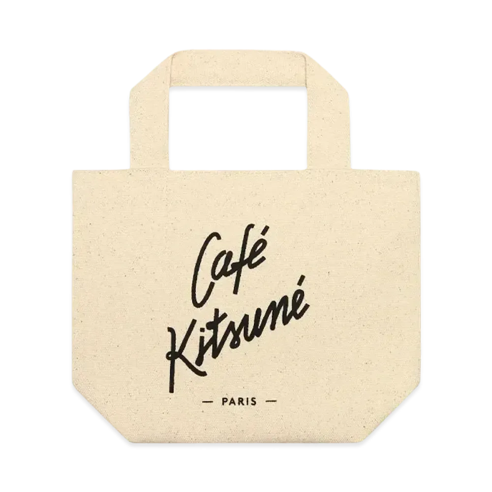 Maison Kitsune Cafe Kitsune Mini Tote "Ecru"