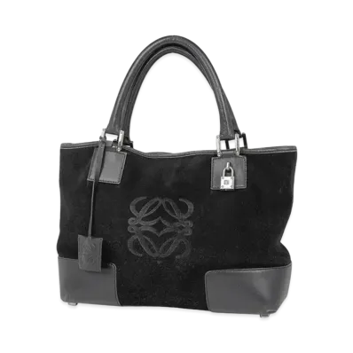 LOEWE Anagram Suede Handbag "Black"