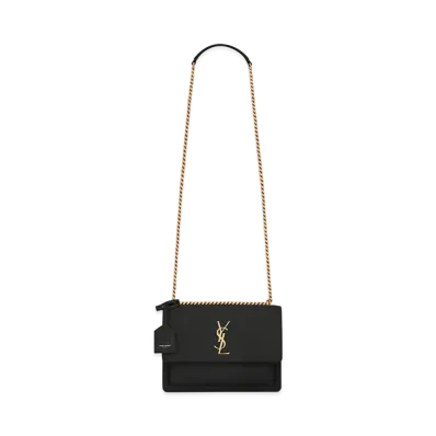 Saint Laurent Sunset Medium In Smooth Leather "Black"