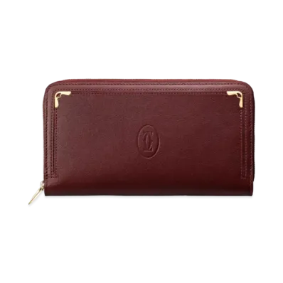 Cartier Must De Cartier Zipped International Wallet "Burgundy"
