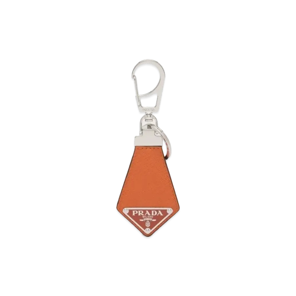 PRADA Saffiano Leather Key Ring "Orange"