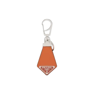 PRADA Saffiano Leather Key Ring "Orange"