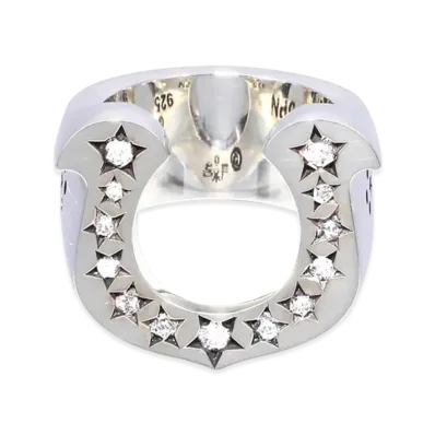 TENDERLOIN Horseshoe Ring Lab Grown Diamonds SV925 "Silver"