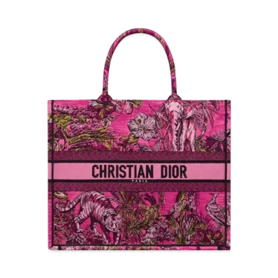 Dior Large Dior Book Tote Toile De Jouy Voyage Embroidery "Multicolor"