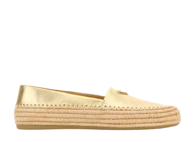 PRADA Women's Leather Espadrilles "Gold"