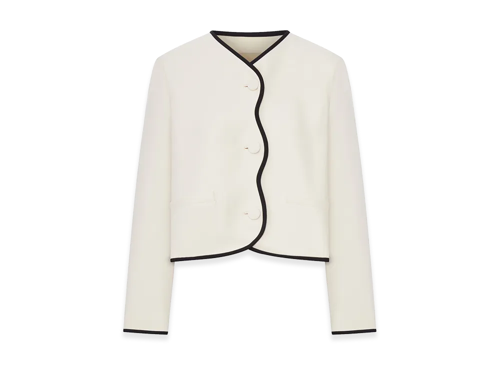 Valentino Women's Wool And Silk Crepe Jacket "Nude/Neutrals"