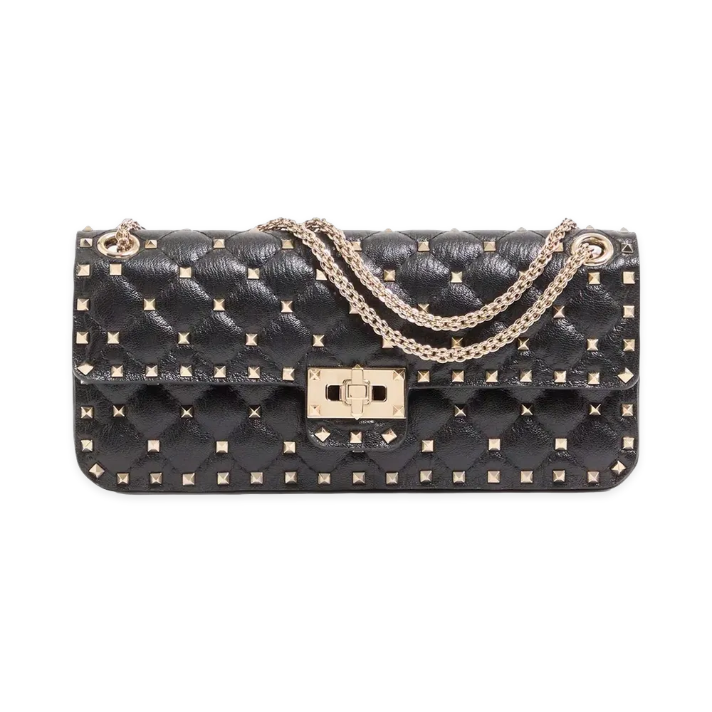 Valentino Women's Rockstud Spike Medium Shoulder Bag "Black"