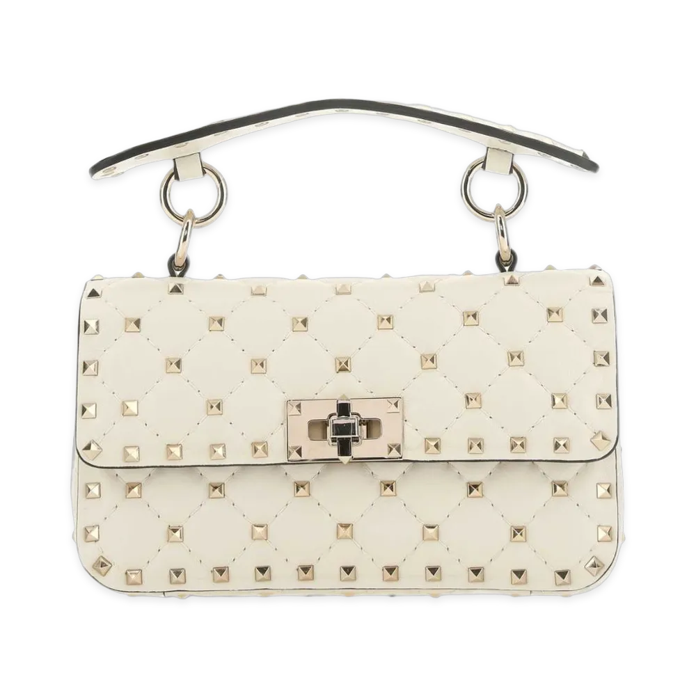 Valentino Women's Rockstud Spike Mini Top Handle Bag "Light Ivory"