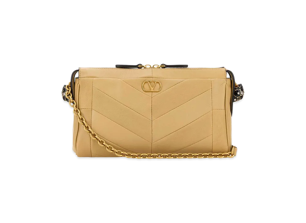 Valentino Women's Nappa Leather Panthea Crossbody Bag "Beige"