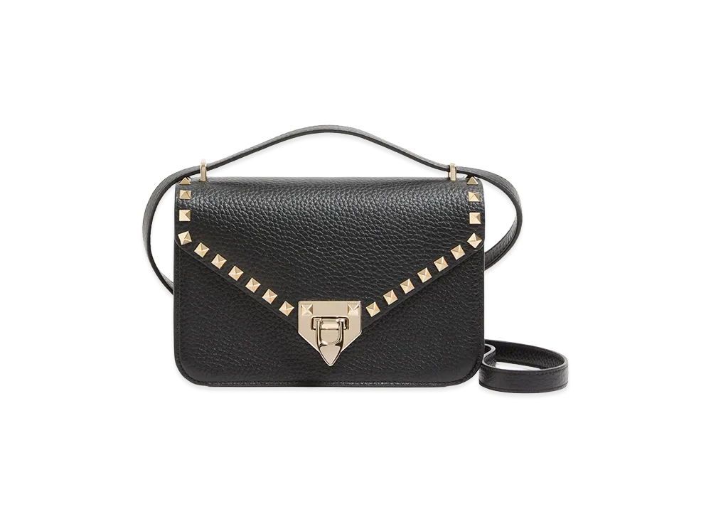 Valentino Women's Small Rockstud Calfskin Shoulder Bag "Black"