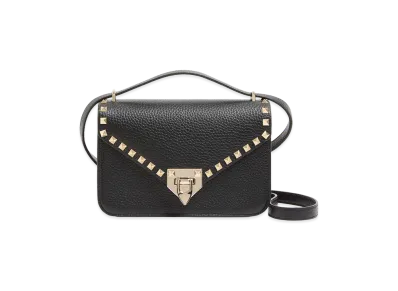 Valentino Women's Small Rockstud Calfskin Shoulder Bag "Black"