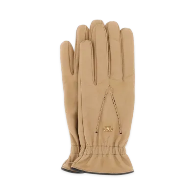 Valentino Women's Skin Leather Gloves "Rose Beige"