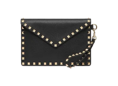 Valentino Women's Rockstud Pouch In Calfskin "Black"