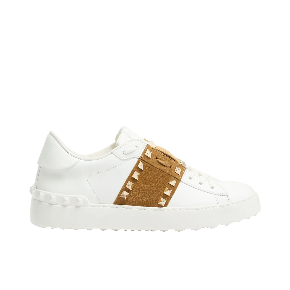 Valentino Garavani Women's Rockstud Untitled Sneaker "White/Havana/Beige"