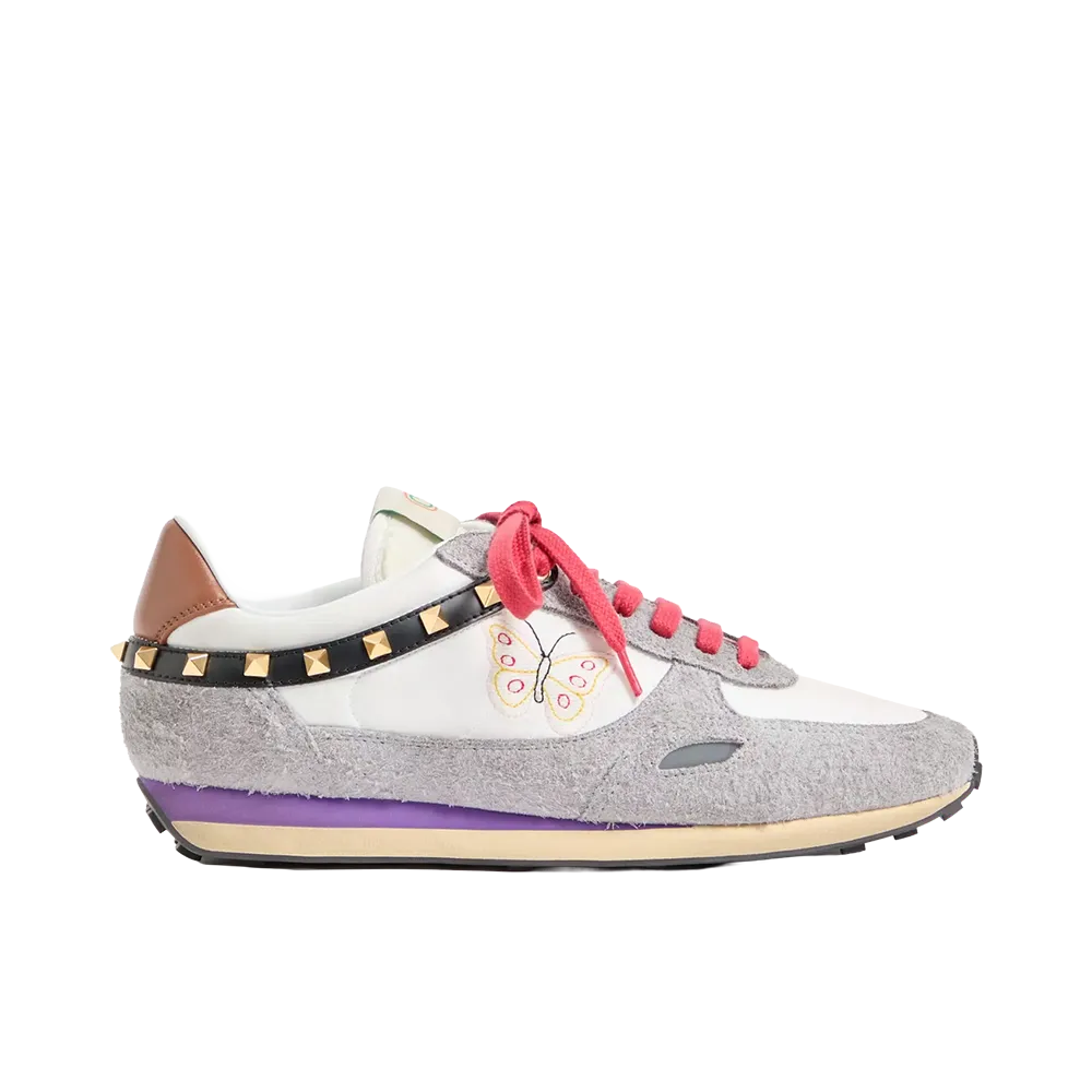 Valentino Garavani Stud Up Butterfly Embroidery Sneaker "White/Multicolor"