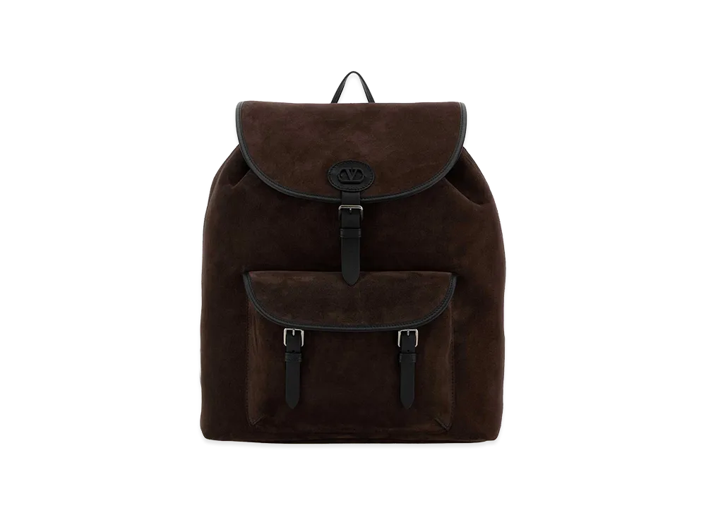 Valentino Suede Backpack "Dark Brown"
