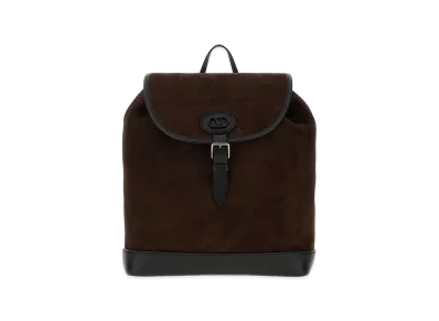 Valentino Suede V Logo Signature Backpack "Dark Brown"