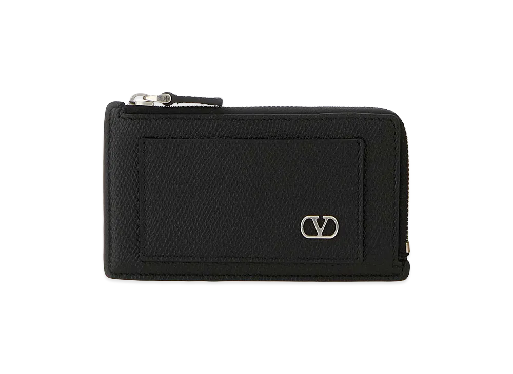 Valentino Leather Card Holder "Black"
