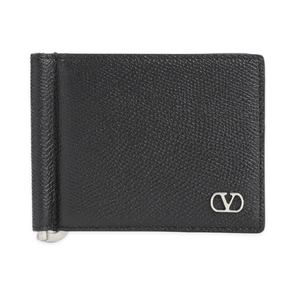 Valentino Leather Bifold Wallet "Black"