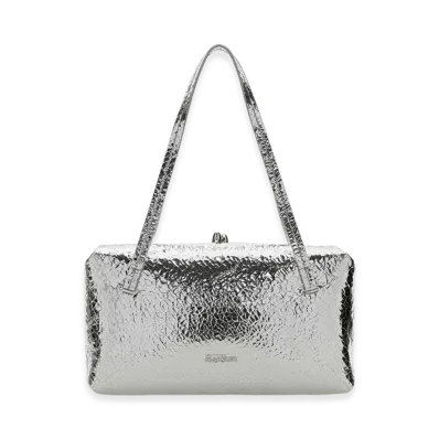 Jil Sander Women's Nappa Leather Goji Pillow Shoulder Bag "Silver"