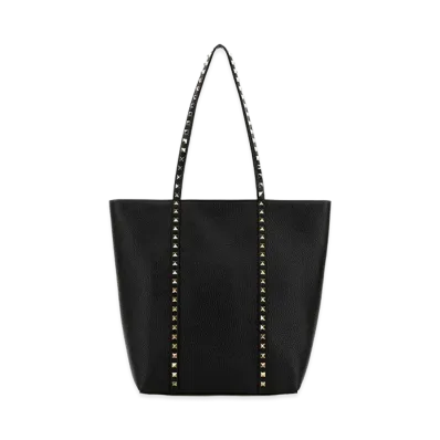 Valentino Women's Leather Rockstud Shopping Bag "Black"