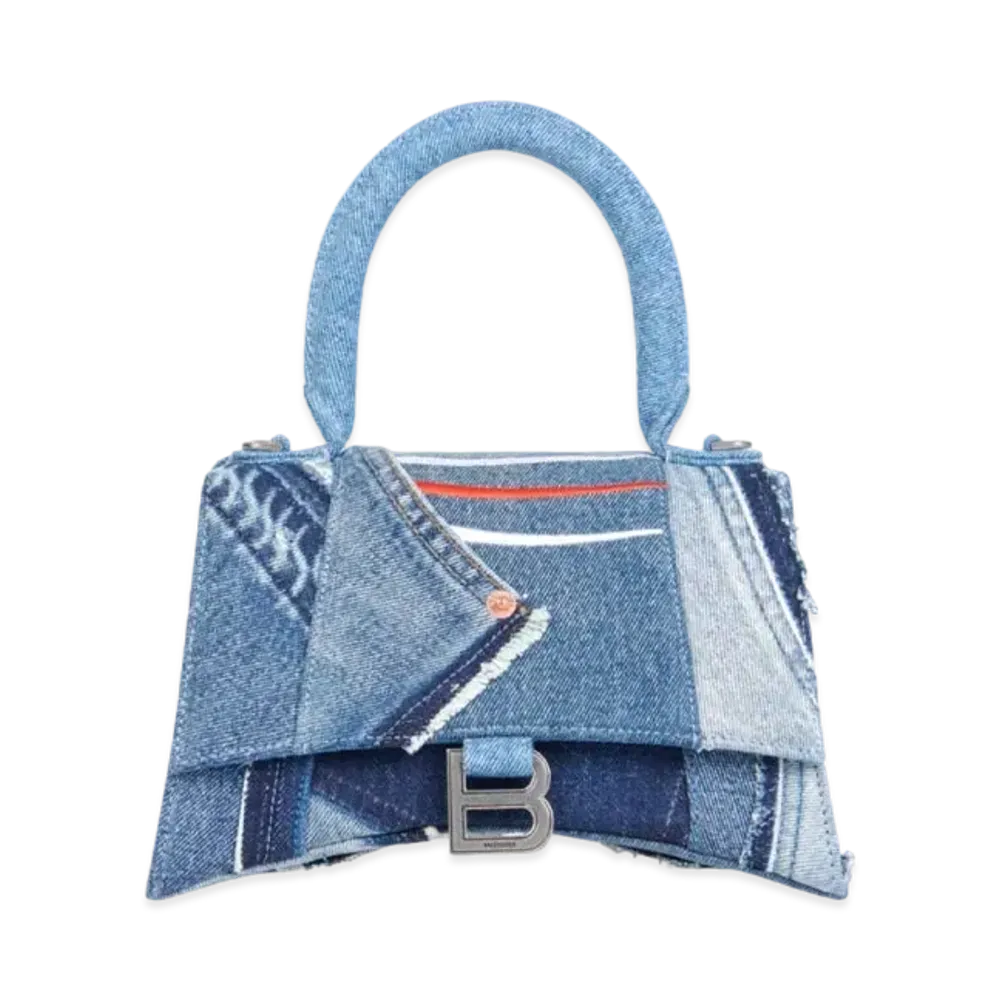 BALENCIAGA Women's Hourglass Small Top Handle "Blue"