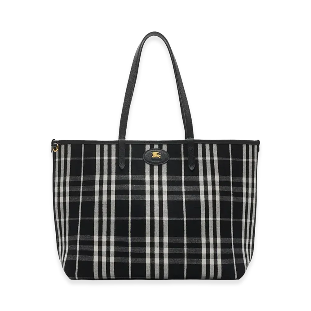 Burberry Women's Medium Reversible Bloomsbury Tote "Black/Calico Beige"