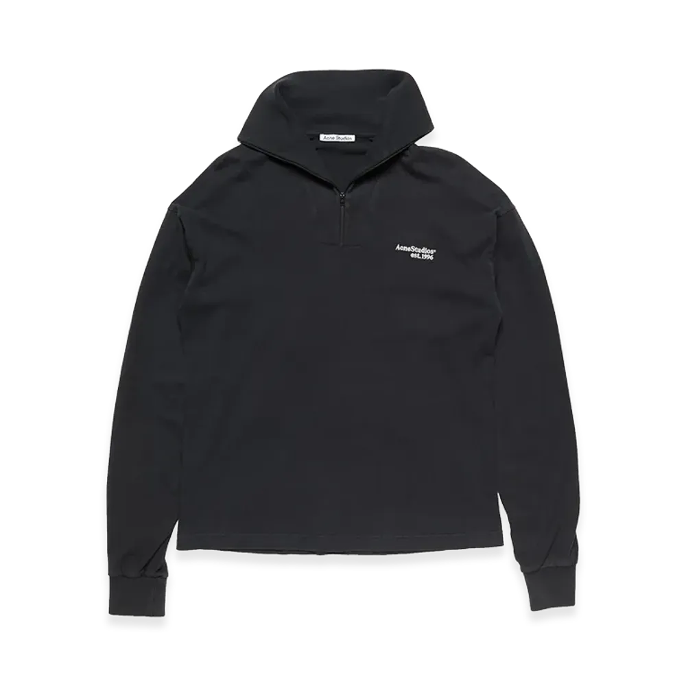 Acne Studios Zip-Up Logo Sweatshirt "Black"