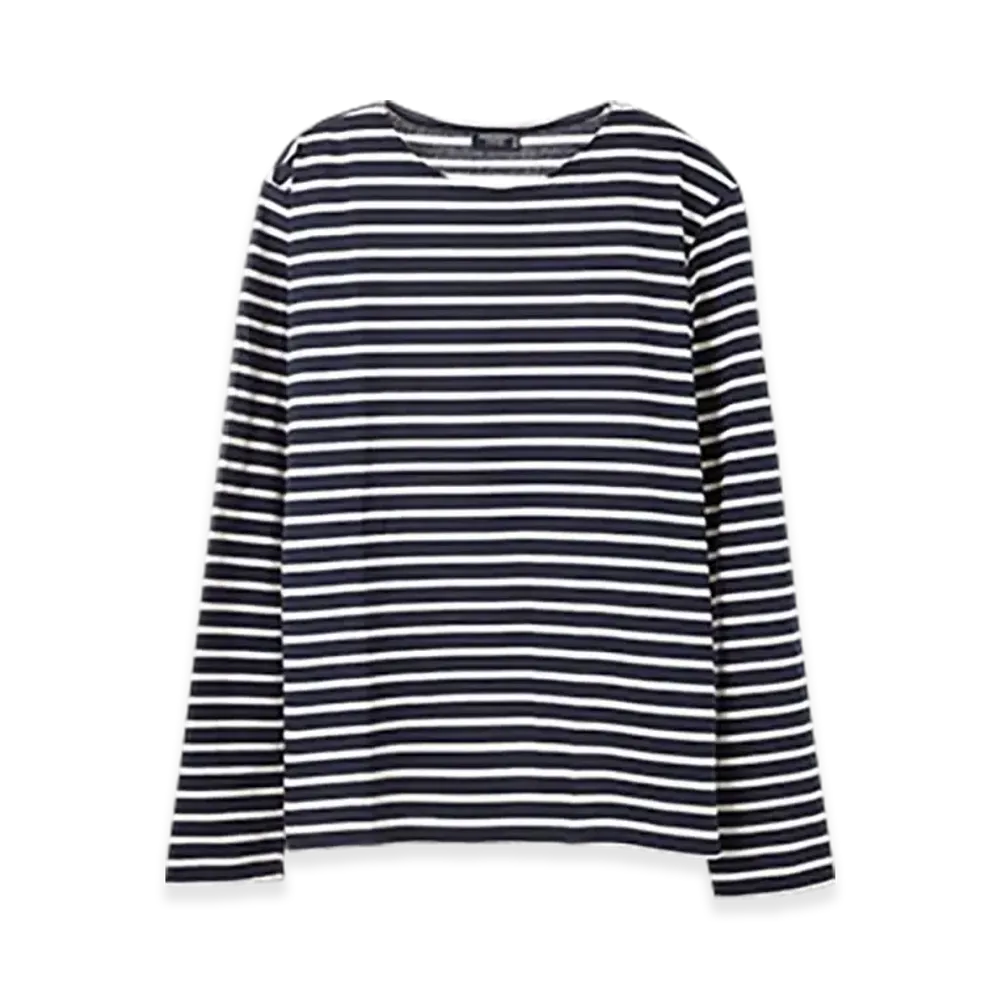 SAINT JAMES Long Sleeve T-shirt Minquiers Moderne "Marine Ecru"