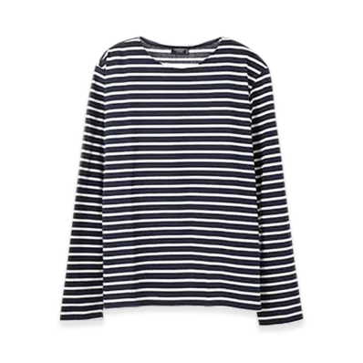 SAINT JAMES Long Sleeve T-shirt Minquiers Moderne "Marine Ecru"