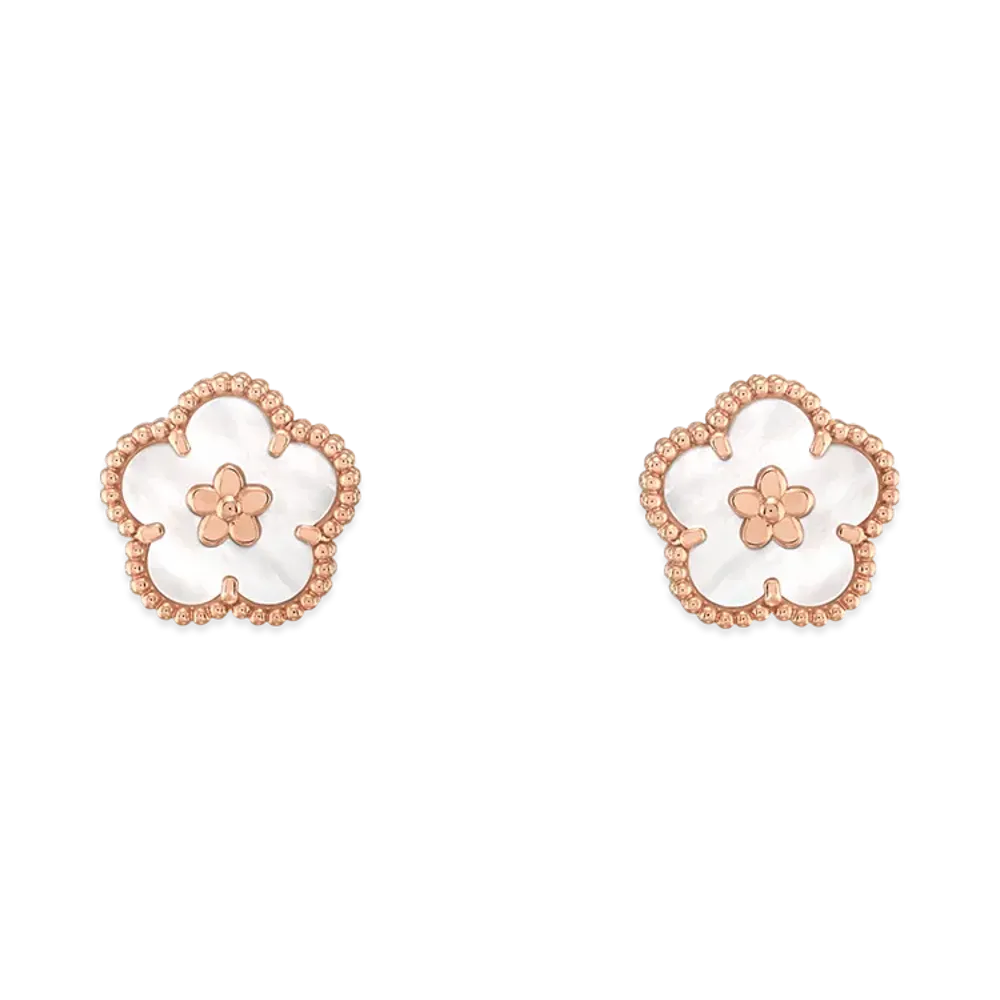 Van Cleef & Arpels Lucky Spring earrings plum blossom "18K Rose gold/Mother-of-pearl"