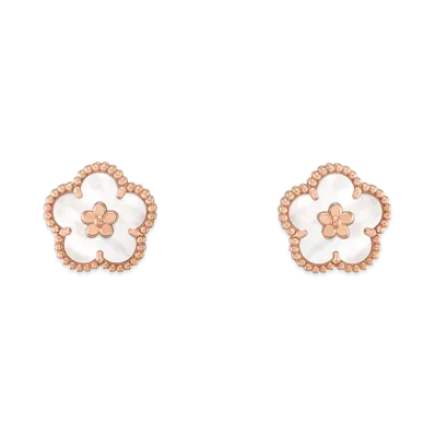 Van Cleef & Arpels Lucky Spring earrings plum blossom "18K Rose gold/Mother-of-pearl"