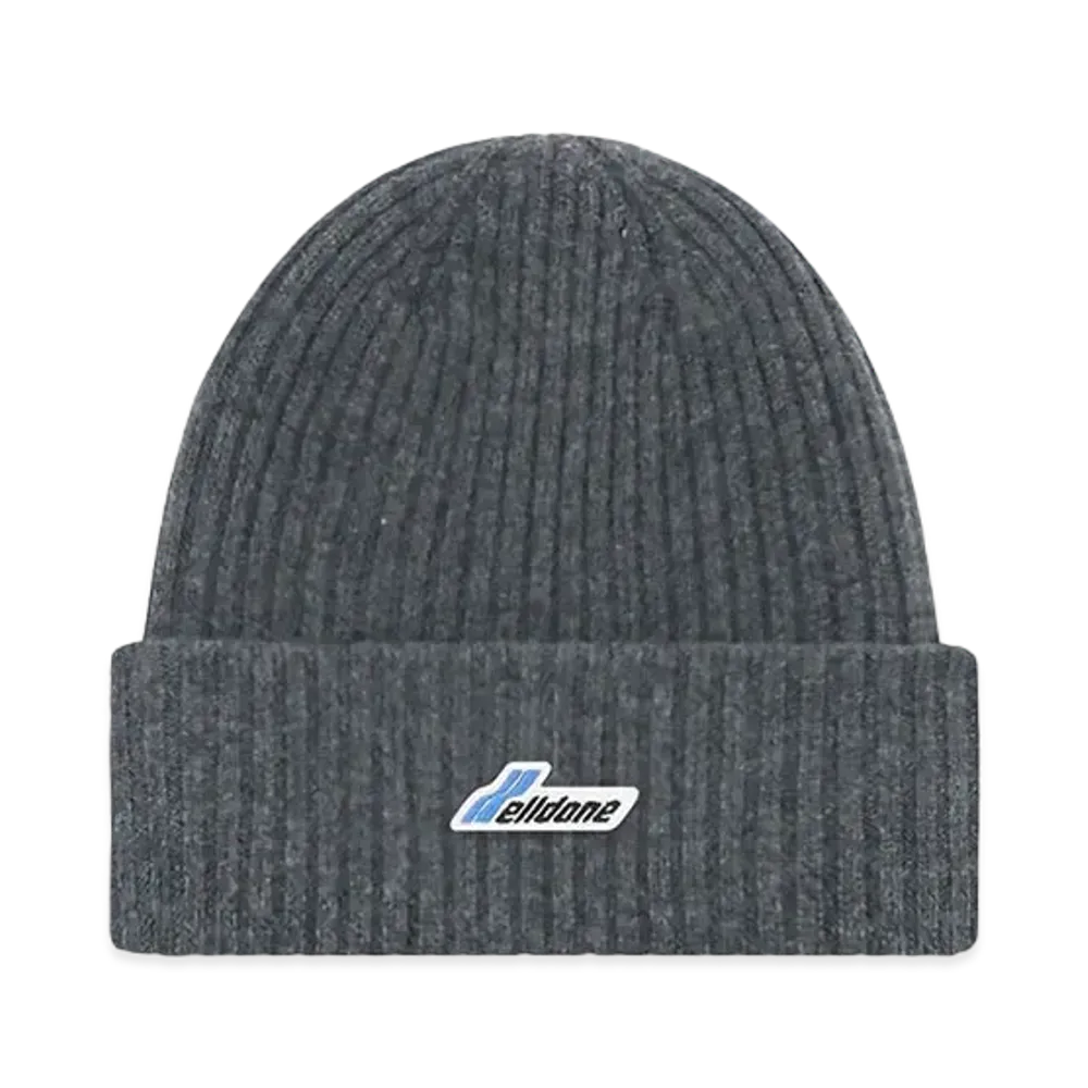 WE11DONE Logo Patched Knit Beanie "Gray"