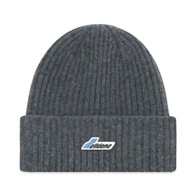 WE11DONE Logo Patched Knit Beanie "Gray"