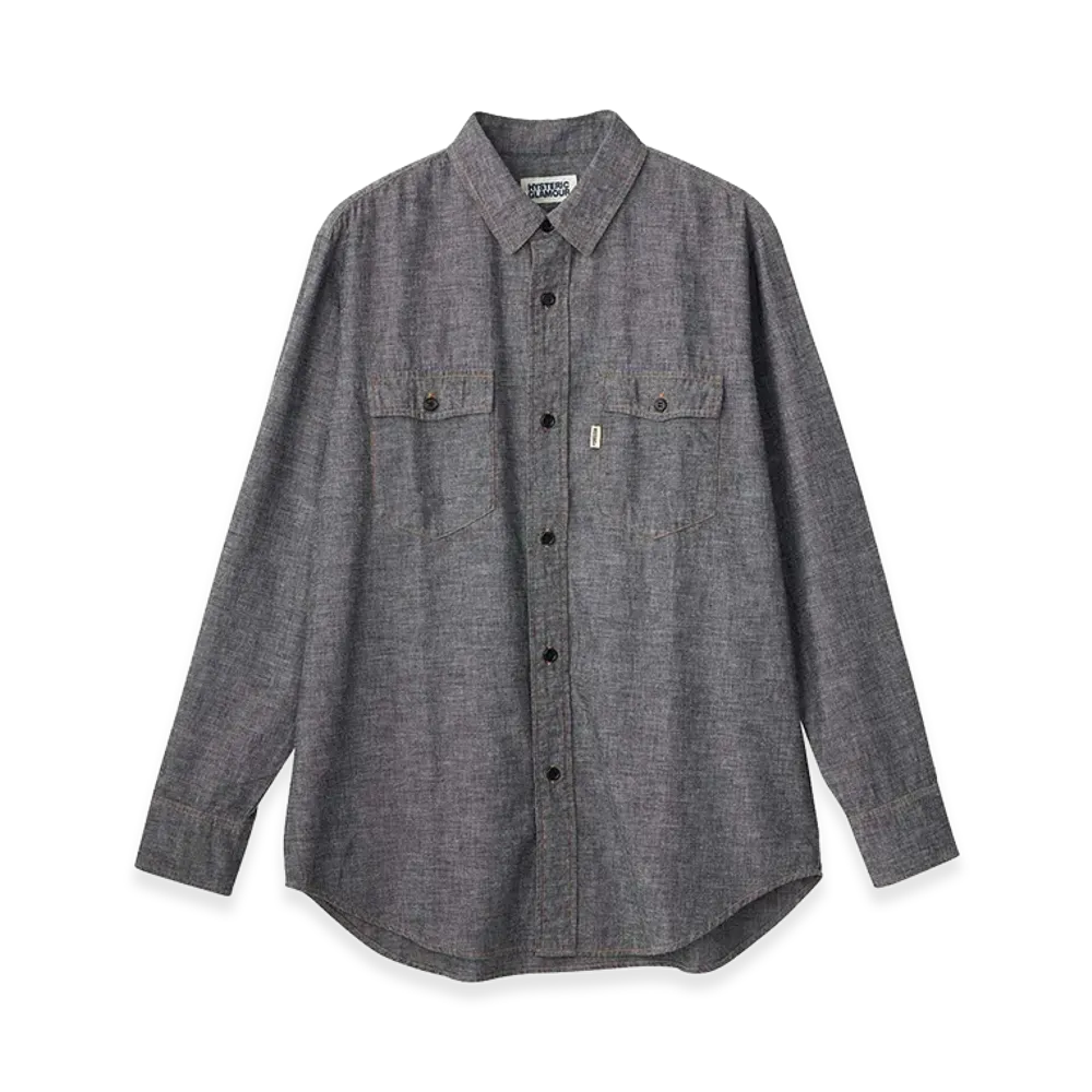 HYSTERIC GLAMOUR Let's Go Crazy Embroidered Western Shirt "Black"
