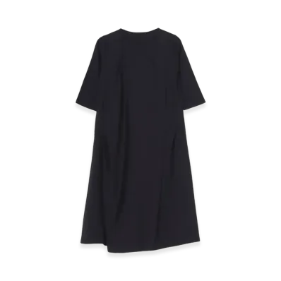 Yohji Yamamoto Smooth Crew Neck Dresses "Black"