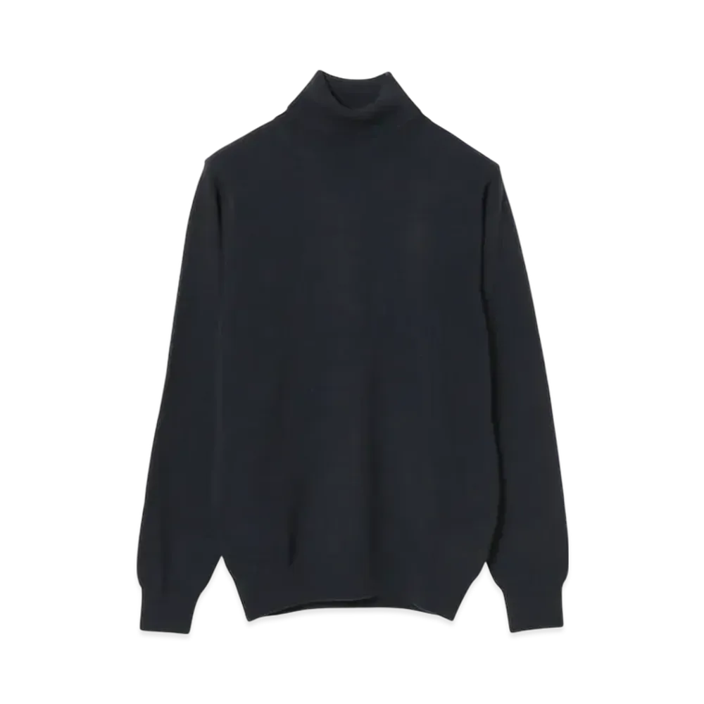 BEAMS Gim10 Gauge Cashmere Turtleneck "Navy"