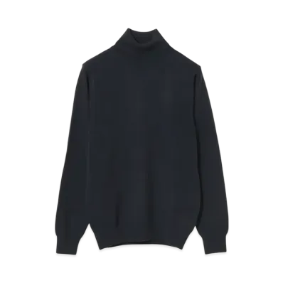 BEAMS Gim10 Gauge Cashmere Turtleneck "Navy"