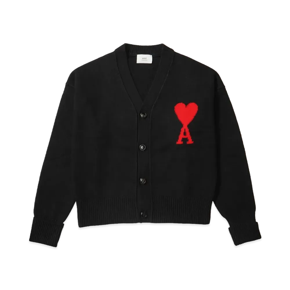 AMI PARIS ADC Cardigan "Black/Red"