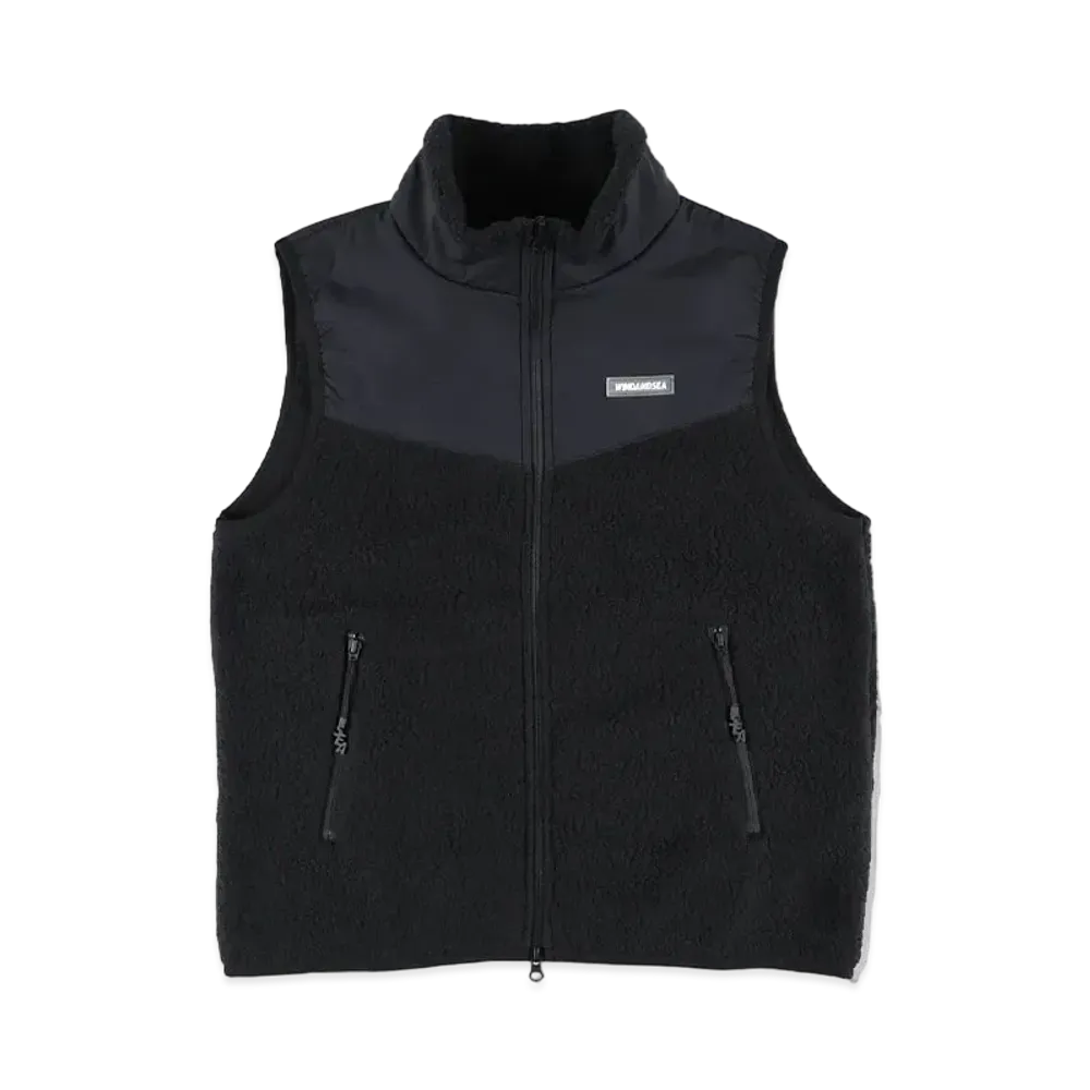 WIND AND SEA Polartec Boa Fleece Switched Vest "Black"